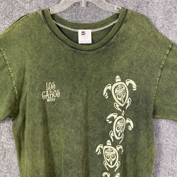 Mr Bumo Vacay Tee Los Cabos Sea Turtles Cotton Olive Beach Cover Summer Unisex L - Picture 2 of 11